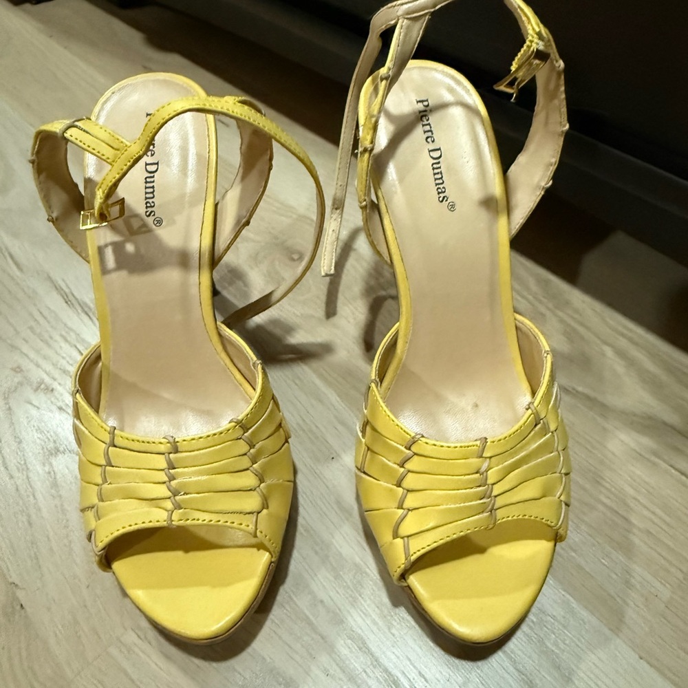 Pierre Dumas Strappy Yellow Sandals